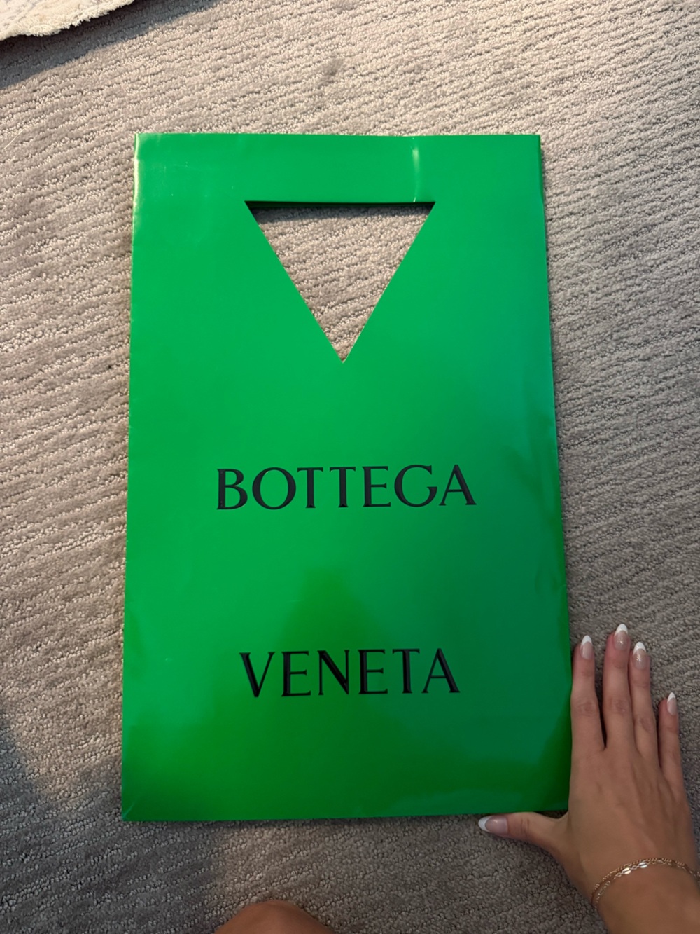 Bottega Veneta Neon Green Logo Tote Bag